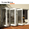 Exterior double glazed aluminum accordion folding door glass double folding patio door
