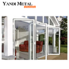 Custom heat break waterproof Modern toughened glass aluminum bifold doors for home and outdoors
