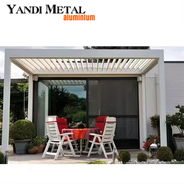 4*6 garden exterior leisure bioclimatic adjustable gazebo Louver roof Electric aluminum pergola Waterproof aluminum pergola
