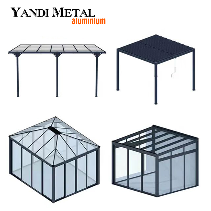 Hot outdoor balcony backyard aluminum tempered glass house winter garden sunroom