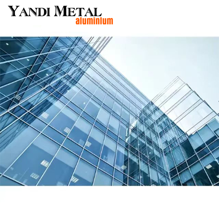 Popular exterior 6063-T5 material building double glass curtain wall window facade aluminum curtain wall system