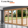 Modern wholesale double glazing large powder coated aluminum folding doors