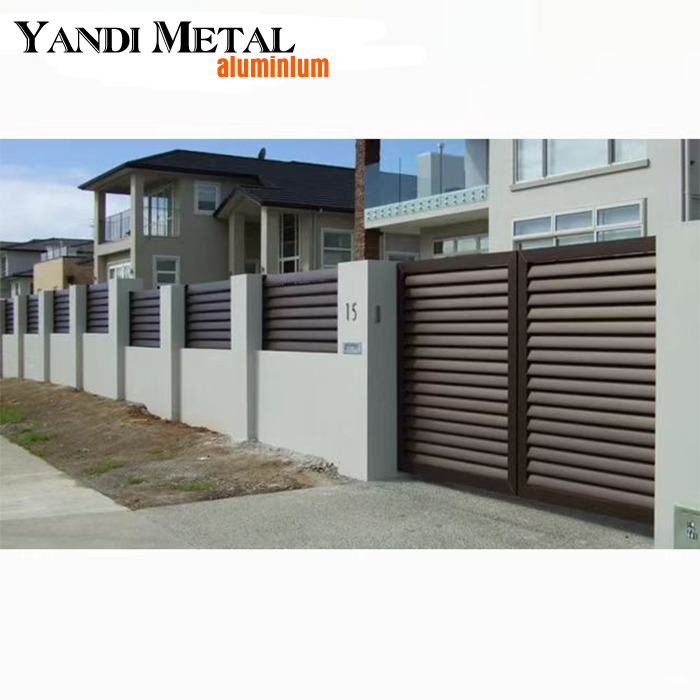 House garden slat fence Composite material for easy assembly classic design privacy Modern aluminum post security fence