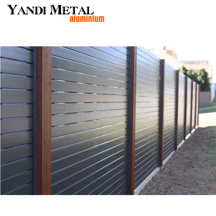 High quality decorative garden patio houses with half or full privacy without excavated horizontal slatted aluminum fence panels