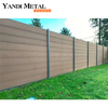 The outdoor farmhouse courtyard uses a Wpc fence grid prefabricated plastic wood composite privacy garden modular fence panel system