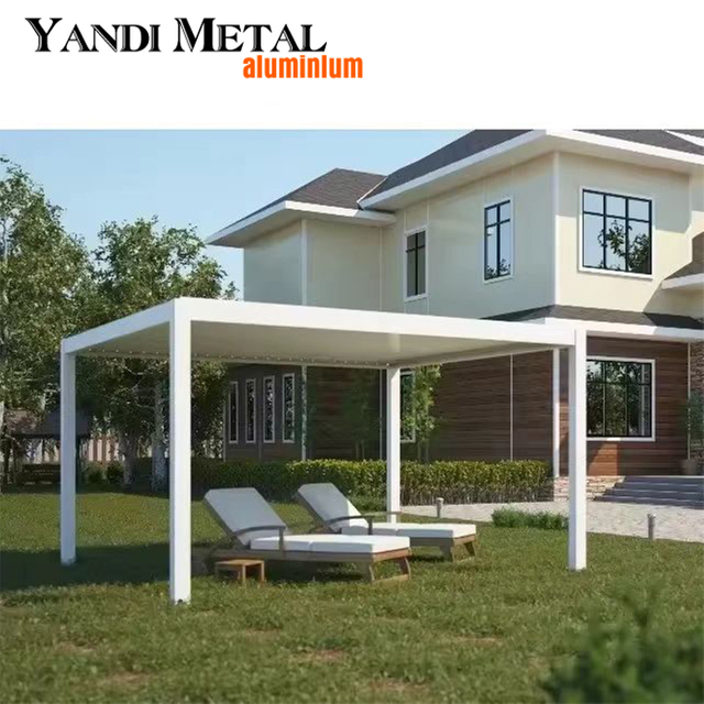 Best-selling electric aluminum framed louvered pergola with roofed aluminum pergola for outdoor gardens