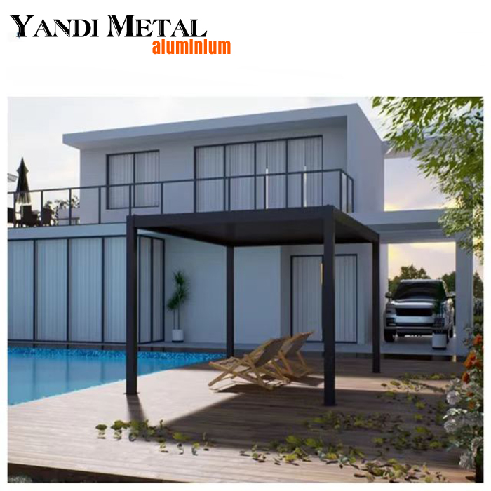 3×4 4×6 4×4 3×6 4×8 6×8 Bioclimatic aluminum extrusion profile weatherproof open louver pergola outdoor pavilion