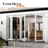 Exterior double glazed aluminum accordion folding door glass double folding patio door