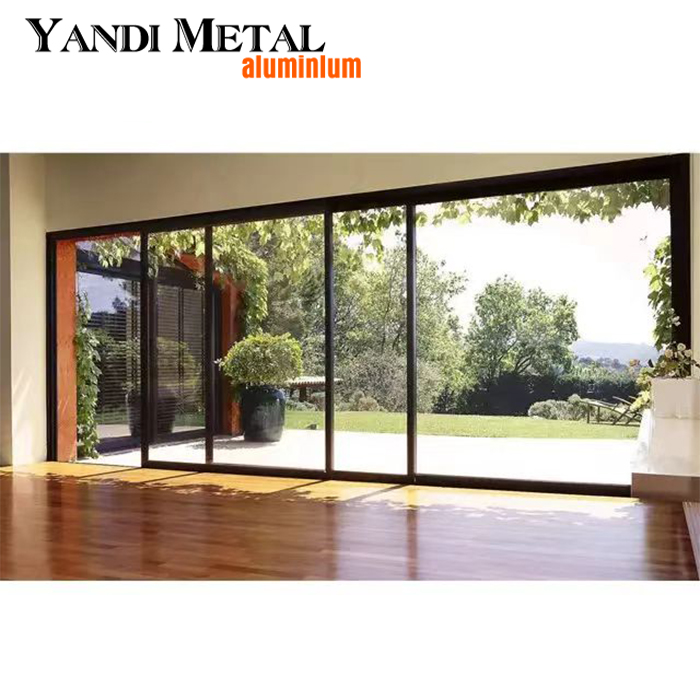 Yandi Aluminum Wholesale new modern design soundproof toughened aluminum profile door