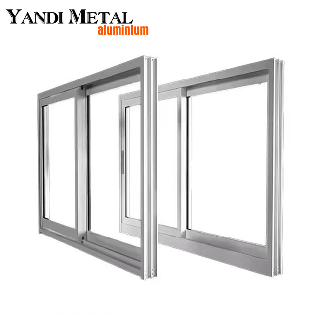 Buy modern design good price double glass triple rail design impact double color glass aluminum sliding doors and Windows