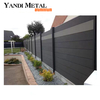 Quality decorative garden patio house fence semi or full privacy aluminum post WPC slatted fence panels