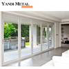 Design custom size double glass aluminum window toughened glass aluminum frame horizontal sliding window