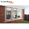 Cheap tempered glass aluminum alloy window three layers of glass folding window aluminum profile