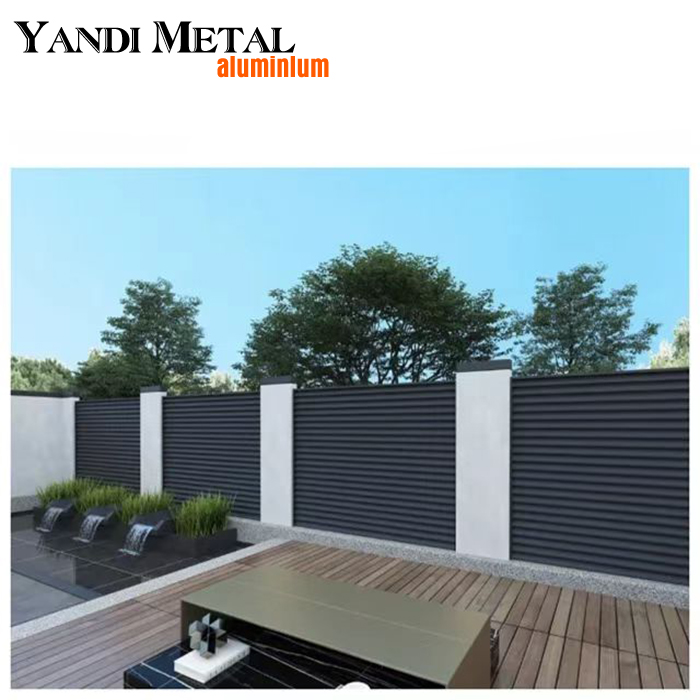 Privacy Aluminum balcony Security Black powder-coated aluminum fence network gate garden fence panel