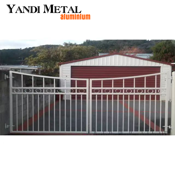 Outdoor metal aluminum welded fence door Villa home powder paint security outside entrance aluminum door