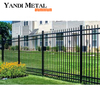 Insert square tube black picket fence panels Aluminum picket fence patio garden Metal alloy picket fence aluminum house