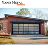 Modern elevated composite panel transparent automatic aluminum glass garage door