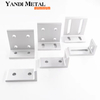 Custom extruded aluminum L-shaped corner section bracket and existing mold bending, welding and punching processing services