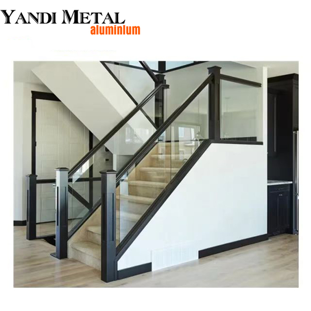 Frameless aluminum deck glass railing Aluminum glass railing support column System Balcony u access glass railing