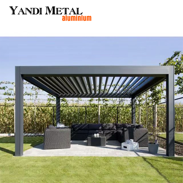 Bioclimate external electric shutters aluminum pergola manufacturer Tianpeng pergola electric shutters outdoor aluminum pergola
