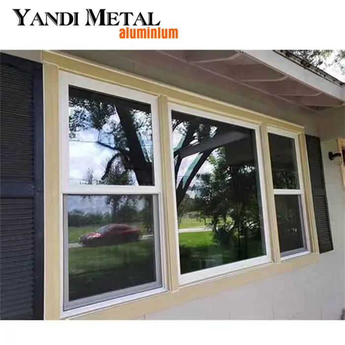 New design aluminum frame double glass swing inside opening window safety glass aluminum sliding window