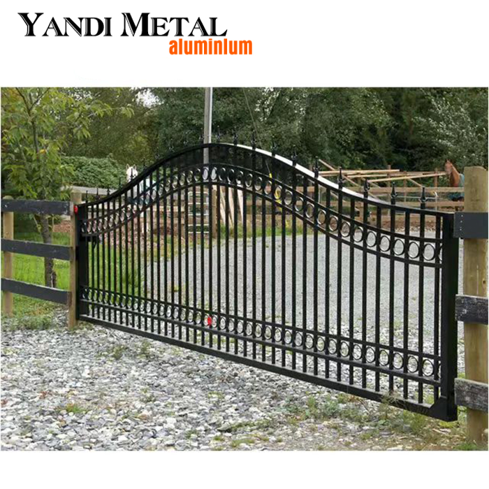 Automatic garden Aluminum door Security fence Metal panel Aluminum louver slatted door decorative welded door