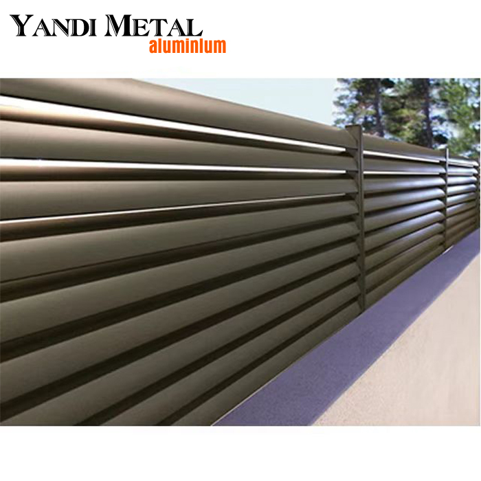 High quality outdoor decor Privacy fence Aluminum metal horizontal slats garden patio fence panels