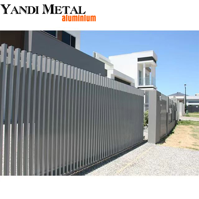 Modern metal strip garden fence panels for front yard powder-coated aluminum fences of high quality