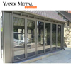 Good performance half aluminum half glass double fold double single sliding exterior pivot aluminum door