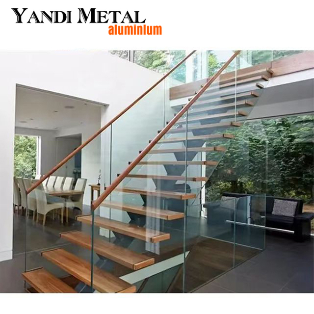 Modern design Outdoor balcony stairs Aluminum fence handrail railings Metal aluminum glass railings