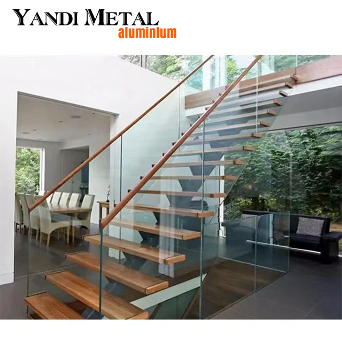 Modern design Outdoor balcony stairs Aluminum fence handrail railings Metal aluminum glass railings