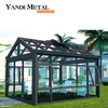 Commercial wall sun room fixed aluminum shutters with manual opening of residential window wall system
