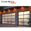 American Black color mirror design combines aluminum garage doors with modern automatic glass garage doors