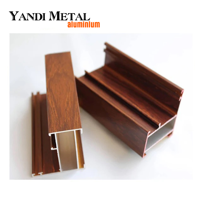 Texture wood decorative aluminum profile pattern hollow pipe aluminum -type wood color window imitation wood and aluminum profile