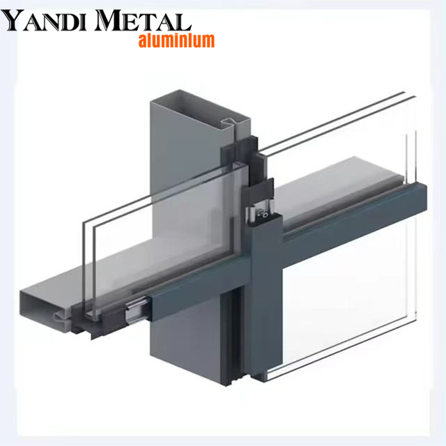 Invisible frame aluminum curtain wall, glass aluminum curtain wall facade, manufacturer glass curtain wall aluminum profile