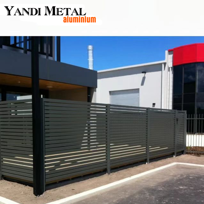 Aluminum louver garden fence panels designed for professional private metal modern slatted fence heavy duty horizontal fence