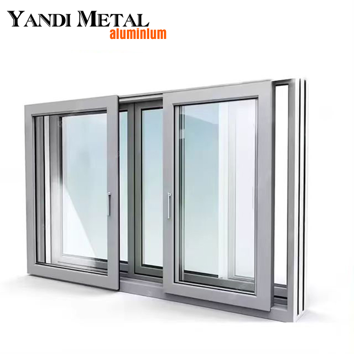 Yandi Aluminum professional design can be customized double glazing aluminum insulation window with screen