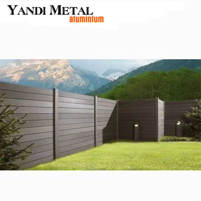 Aluminum frame wood plastic composite fence Wpc garden fence