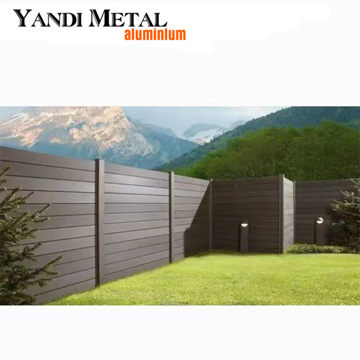Aluminum frame wood plastic composite fence Wpc garden fence