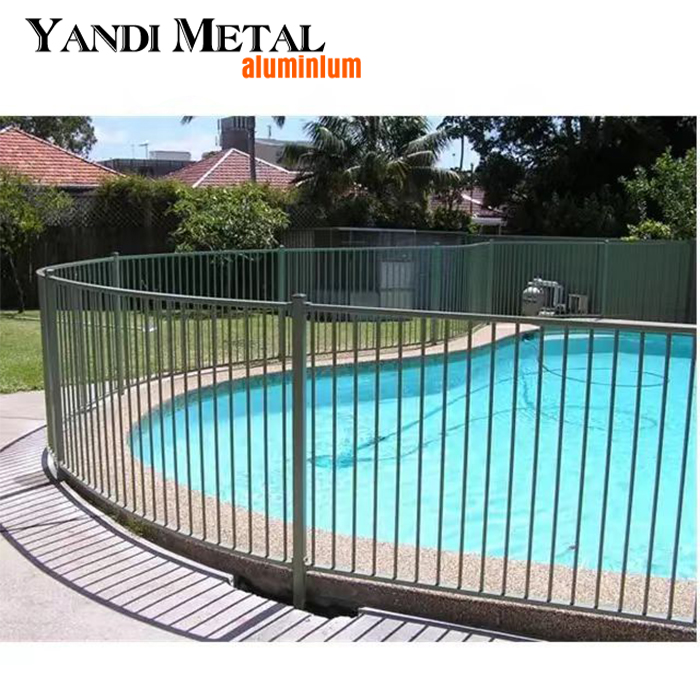 Hot selling flat top swimming pool safety metal fence balcony powder coated aluminum alloy pool fence