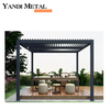 Outdoor electric metal waterproof aluminum canopy Garden gazebo sunshade louver roof aluminum pergola