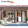 Good performance half aluminum half glass double fold double single sliding exterior pivot aluminum door