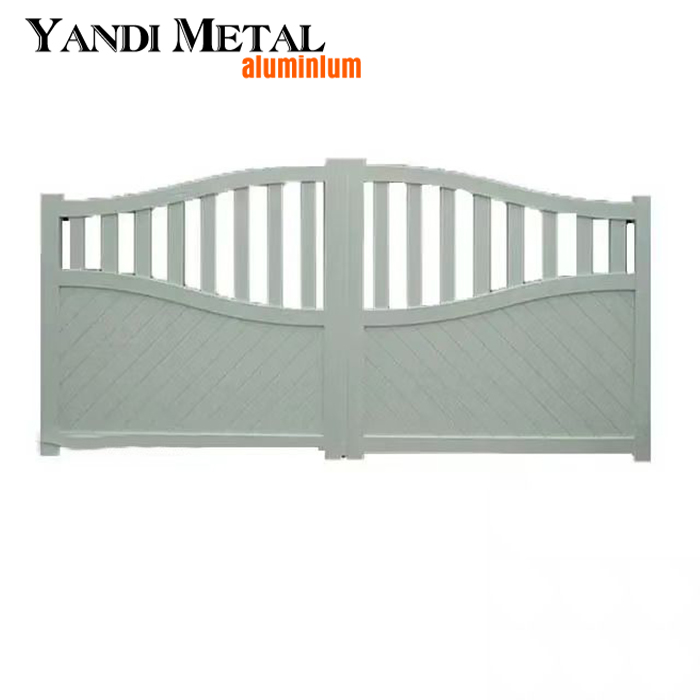 Custom Villa sliding aluminum gate Swing driveway panel gate Metal durable aluminum profile gate