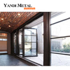 Yandi manufactures aluminum alloy double window glass folding patio doors Folding exterior glass doors