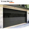 Residential modern panoramic electric roll-up aluminum black glass garage door