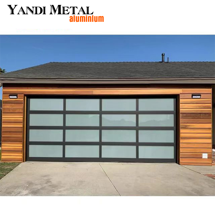 Villa exterior motor control clear glass aluminum rolled up garage door