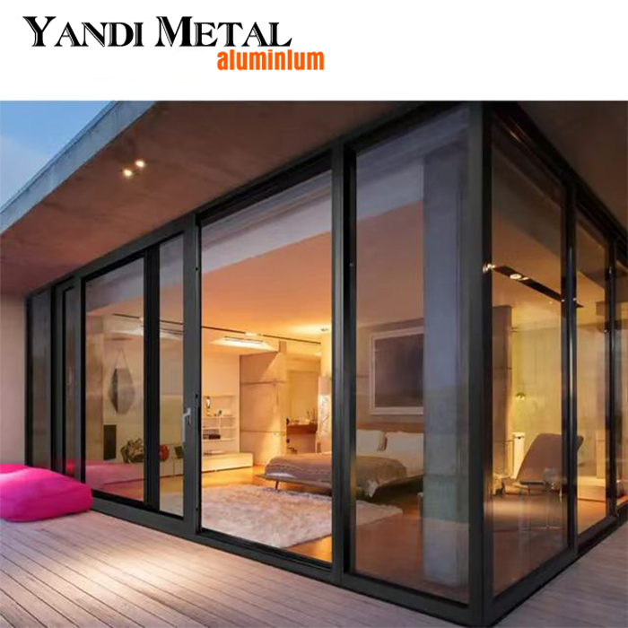 Villa's latest luxury patio doors Modern design windproof exterior soundproof aluminum sliding glass doors