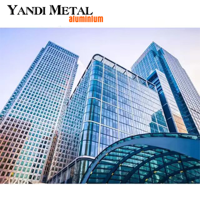 Modern style building waterproof glass aluminum facade combined glass wall clad aluminum curtain wall system