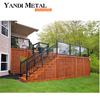 Aluminum glass stair railing Design rail bridge outdoor aluminum stair railing Design of metal outdoor house stair railing