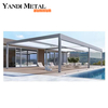 Luxury Aluminum Garden Adjustable outdoor gazebo Custom modern electric aluminum louvers glass pergola